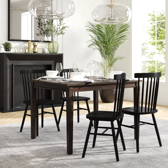 BizChair 47" Solid Wood Dining Table, Commercial Grade Heavy Duty Rectangle Wood Table for 4, Wenge Matte Finish