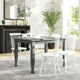 thumbnail image 1 of BizChair 47" Solid Wood Dining Table with Turned Wooden Legs, Commercial Grade Heavy Duty Rectangle Wood Table for 4, Antique Gray Finish, 1 of 12