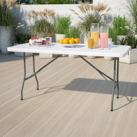 BizChair 5-Foot Granite White Plastic Folding Table