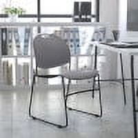 BizChair 5 Pack 880 lb. Capacity Gray Ultra-Compact Stack Chair with Black Powder Coated Frame