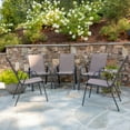 thumbnail image 1 of BizChair 5 Pack Brown Outdoor Stack Chair with Flex Comfort Material and Metal Frame, 1 of 15