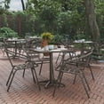 thumbnail image 1 of BizChair 5-Piece Aluminum Outdoor Patio Dining Set with Slat Back Chairs, Bronze, 1 of 13