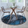 thumbnail image 1 of BizChair 5' x 5' Round Blue Abstract Area Rug - Olefin Rug with Jute Backing - Living Room, Bedroom, & Family Rooms, 1 of 10