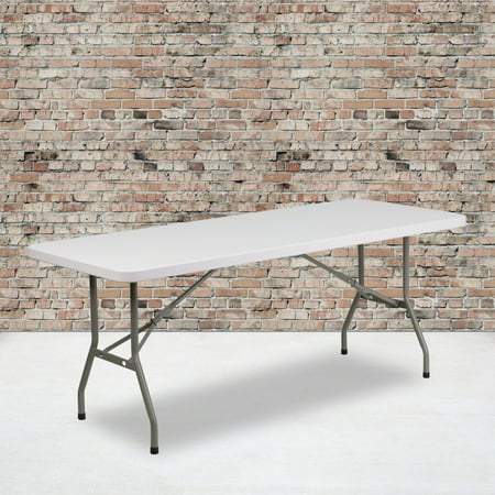 BizChair 6-Foot Bi-Fold Granite White Plastic Folding Table