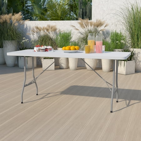 BizChair 6-Foot Granite White Plastic Folding Table