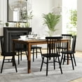 thumbnail image 1 of BizChair 60" Solid Wood Dining Table, Commercial Grade Heavy Duty Rectangle Wood Table for 6, Brown Matte Finish, 1 of 12