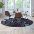 thumbnail image 1 of BizChair 7' x 7' Round Purple Abstract Area Rug - Olefin Rug with Jute Backing - Living Room, Bedroom, Family Room, 1 of 10