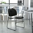 thumbnail image 1 of BizChair 880 lb. Capacity Black Ultra-Compact Stack Chair with Black Powder Coated Frame, 1 of 12