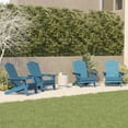 thumbnail image 1 of BizChair Adirondack Chair with Cup Holder, Weather Resistant HDPE Adirondack Chair in Blue, Set of 4, 1 of 12