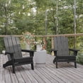 thumbnail image 1 of BizChair Adirondack Chair with Cup Holder, Weather Resistant HDPE Adirondack Chair in Gray, Set of 2, 1 of 12