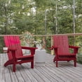 thumbnail image 1 of BizChair Adirondack Chair with Cup Holder, Weather Resistant HDPE Adirondack Chair in Red, Set of 2, 1 of 12