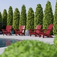 thumbnail image 1 of BizChair Adirondack Chair with Cup Holder, Weather Resistant HDPE Adirondack Chair in Red, Set of 4, 1 of 12