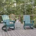 thumbnail image 1 of BizChair Adirondack Rocking Chair with Cup Holder, Weather Resistant HDPE Adirondack Rocking Chair in Blue, Set of 2, 1 of 12
