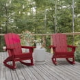 thumbnail image 1 of BizChair Adirondack Rocking Chair with Cup Holder, Weather Resistant HDPE Adirondack Rocking Chair in Red, Set of 2, 1 of 12