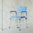 thumbnail image 1 of BizChair Adjustable Bath & Shower Chair with Height-Adjust Frame, Depth-Adjust Back, and 300 lbs. Static Weight Capacity in Blue, 1 of 13