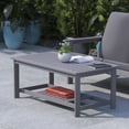 thumbnail image 1 of BizChair All-Weather Poly Resin Wood Two Tiered Commercial Grade Adirondack Slatted Coffee Conversation Table in Gray, 1 of 10