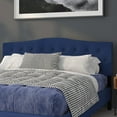 thumbnail image 1 of BizChair Arched Button Tufted Upholstered King Size Headboard in Navy Fabric, 1 of 11