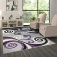 thumbnail image 1 of BizChair Area Rug Modern Contemporary Design 1100 Purple Grey White Black (6 Feet X 9 Feet), 1 of 7