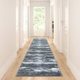 thumbnail image 1 of BizChair Area Rug Modern Contemporary Design 1102 Grey White Black (2 Feet X 7 Feet 3 Inch) Runner, 1 of 6