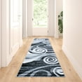 thumbnail image 1 of BizChair Area Rug Modern Contemporary Design 1103 Grey White Black (2 Feet X 7 Feet 3 Inch) Runner, 1 of 6