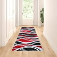 thumbnail image 1 of BizChair Area Rug Modern Contemporary Design 1109 Red Grey White Black (2 Feet X 7 Feet 3 Inch) Runner, 1 of 6