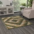 thumbnail image 1 of BizChair Area Rug Southwest Native Distressed Design 1106 Green Brown Beige (4 Feet X 5 Feet), 1 of 6