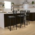thumbnail image 1 of BizChair Black Ladder Back Metal Restaurant Barstool - Walnut Wood Seat, 1 of 11