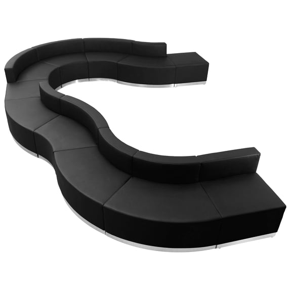 BizChair Black LeatherSoft Reception Configuration, 11 Pieces