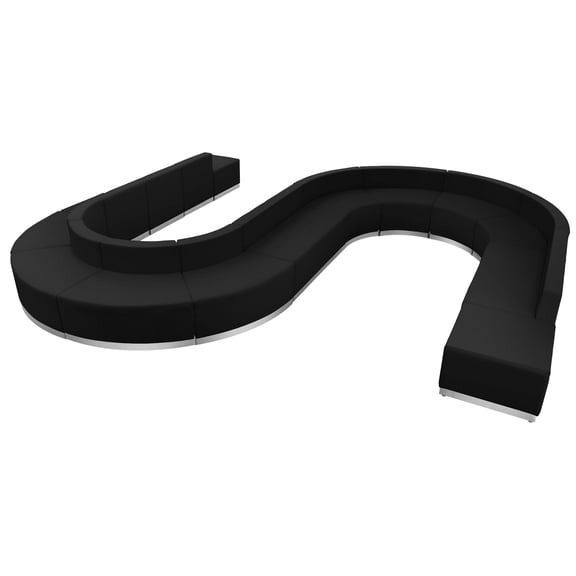 BizChair Black LeatherSoft Reception Configuration, 15 Pieces