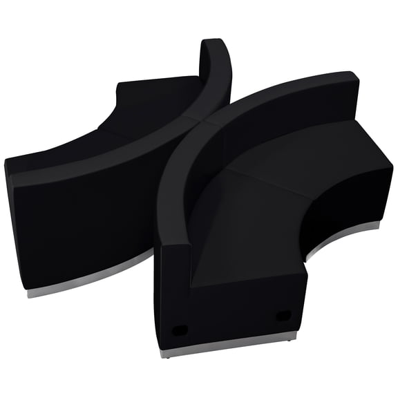 BizChair Black LeatherSoft Reception Configuration, 4 Pieces