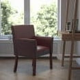 thumbnail image 1 of BizChair Burgundy LeatherSoft Executive Side Reception Chair with Mahogany Legs, 1 of 12