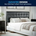 thumbnail image 1 of BizChair Button Tufted Upholstered Queen Size Headboard in Black Vinyl, 1 of 12
