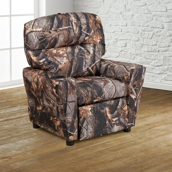 BizChair Camouflaged Fabric Recliner, Multi-color