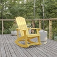 thumbnail image 1 of BizChair Casual Vertical Lattice Back Polystyrene Wood Rocking Chair, Yellow, 1 of 11