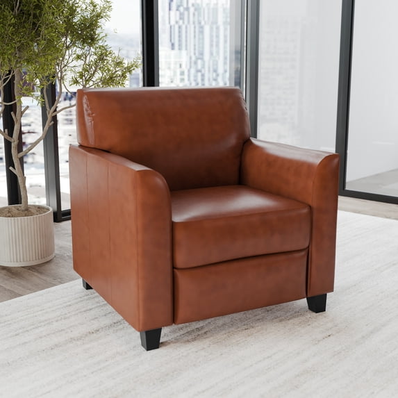 BizChair Cognac LeatherSoft Chair with Clean Line Stitched Frame