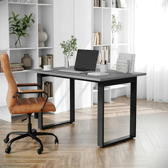 BizChair Commercial 48x30 Conference Table with 1" Thick Double Sided Laminate Table Top with PVC Edging and Heavy Duty U-Frame Steel Base, Gray Oak