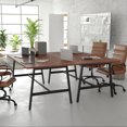 thumbnail image 1 of BizChair Commercial 72x36 Conference Table with 1" Thick Double Sided Laminate Table Top with PVC Edging and Heavy Duty A-Frame Steel Base, Walnut, 1 of 10