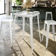 thumbnail image 1 of BizChair Commercial Grade 23.75" Square White Metal Indoor-Outdoor Bar Height Table, 1 of 9