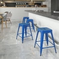thumbnail image 1 of BizChair Commercial Grade 24" High Backless Blue Metal Indoor-Outdoor Counter Height Stool with Square Seat, 1 of 13