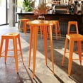 thumbnail image 1 of BizChair Commercial Grade 24" Round Orange Metal Indoor-Outdoor Bar Height Table, 1 of 9