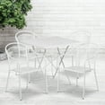 thumbnail image 1 of BizChair Commercial Grade 28" Square White Indoor-Outdoor Steel Folding Patio Table Set with 4 Round Back Chairs, 1 of 5