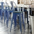 thumbnail image 1 of BizChair Commercial Grade 30" High Blue Metal Indoor-Outdoor Bar Height Stool with Removable Back and Teal Blue All-Weather Poly Resin Seat, 1 of 13