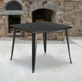thumbnail image 1 of BizChair Commercial Grade 35.5" Square Black-Antique Gold Metal Indoor-Outdoor Table, 1 of 3