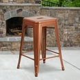 thumbnail image 1 of BizChair Commercial Grade 4 Pack 24" High Backless Copper Indoor-Outdoor Counter Height Stool, 1 of 13