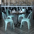 thumbnail image 1 of BizChair Commercial Grade 4 Pack Mint Green Metal Indoor-Outdoor Stackable Chair, 1 of 13