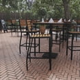 thumbnail image 1 of BizChair Commercial Grade Bar Height Stool, All-Weather Outdoor Bar Stool with Faux Wood Poly Resin Slats and Aluminum Frame, Teak, 1 of 11