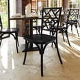thumbnail image 1 of BizChair Commercial Grade Black Solid Wood Stackable Dining Chair with Intricate Back Detail, 1 of 12