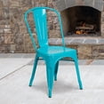 thumbnail image 1 of BizChair Commercial Grade Crystal Teal-Blue Metal Indoor-Outdoor Stackable Chair, 1 of 11