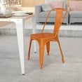 thumbnail image 1 of BizChair Commercial Grade Orange Metal Indoor-Outdoor Stackable Chair, 1 of 12
