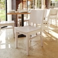 thumbnail image 1 of BizChair Commercial Grade Solid Wood Dining Chair with Curved Backrest and Antique White Finish, 1 of 13